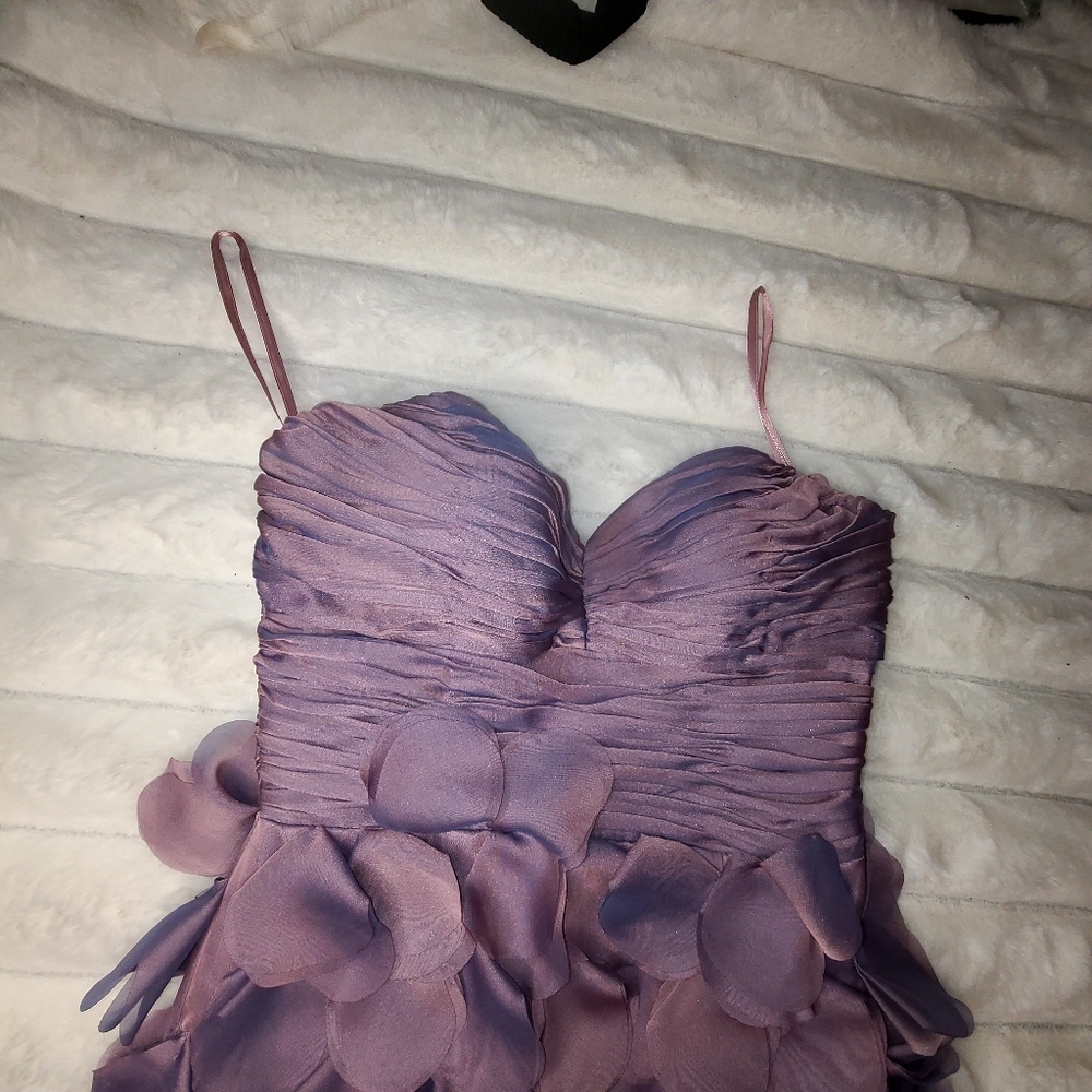 Purple Ruffled Tiered Sweetheart Mini Dress - Picture 5 of 13